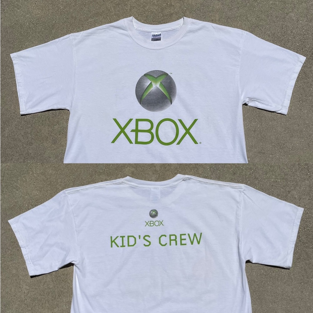 Rare Vtg XBOX Kid’s Crew Y2K Employee White Tee Size XL Video Games